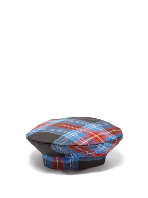 Matchesfashion.com Charles Jeffrey Loverboy - Tasmania Tartan Wool Beret Hat - Womens - Blue