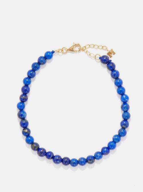 Mateo - Lapis & 14kt Gold Bracelet - Mens - Navy