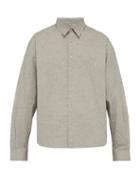 Matchesfashion.com Raey - Boxy Melange Cotton Shirt - Mens - Grey
