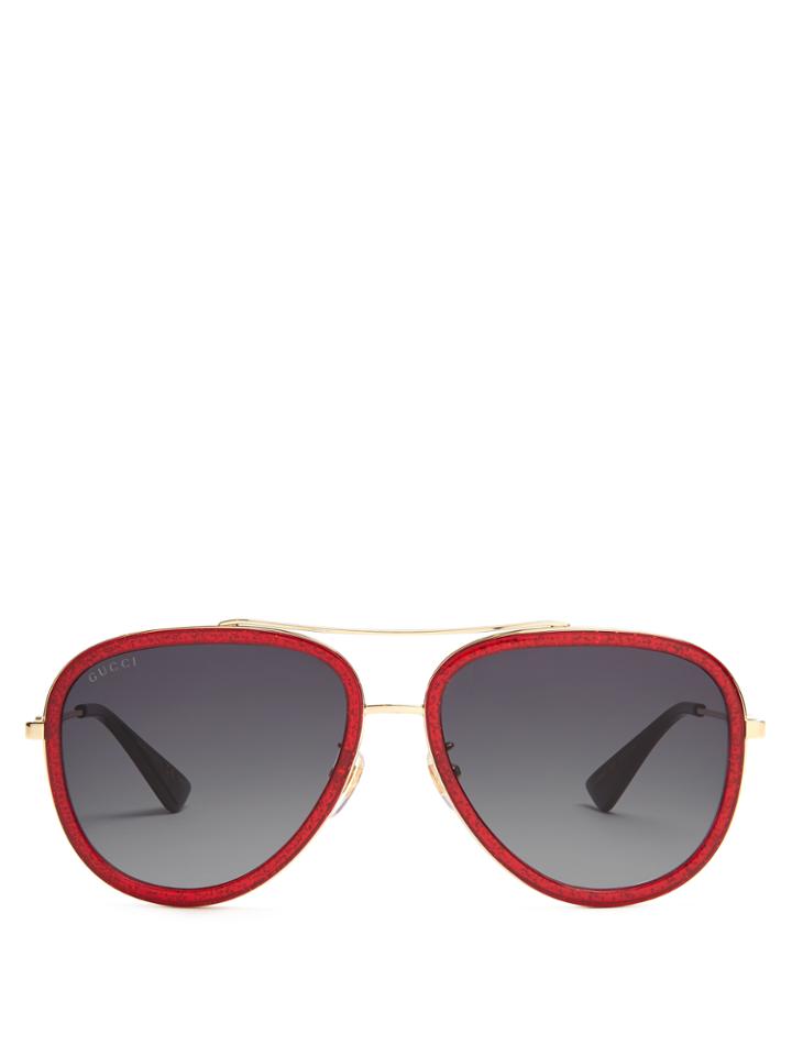 Gucci Glitter-acetate Aviator Sunglasses