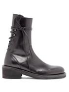 Matchesfashion.com Ann Demeulemeester - Lace Up Back Leather Ankle Boots - Womens - Black