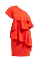 Matchesfashion.com Lanvin - One Shoulder Ruffled Dress - Womens - Red
