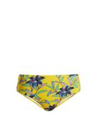 Matchesfashion.com Diane Von Furstenberg - Cheeky Mid Rise Floral Print Bikini Briefs - Womens - Yellow Print
