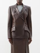16arlington - Alden Leather Blazer - Womens - Brown