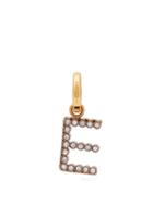Matchesfashion.com Burberry - E Crystal Embellished Letter Charm - Womens - Crystal
