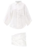 Ladies Lingerie Deiji Studios - 03 Short Linen Pyjamas - Womens - White
