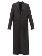 Matchesfashion.com Edward Crutchley - Maxi Length Single Breasted Wool Overcoat - Womens - Black