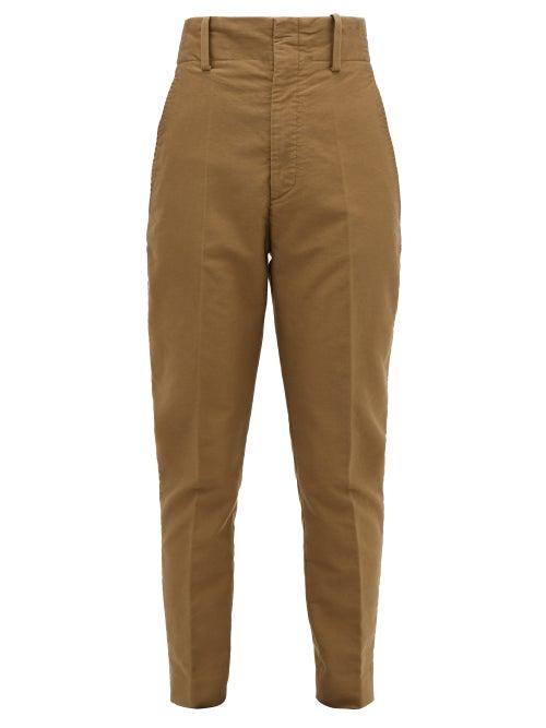Matchesfashion.com Isabel Marant Toile - Goah Tapered Cotton Trousers - Womens - Khaki