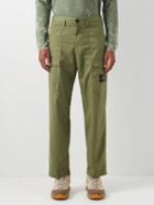 Stone Island - Brushed Stretch-cotton Cargo Trousers - Mens - Green