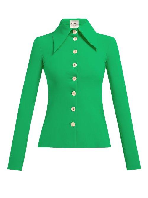 Matchesfashion.com A.w.a.k.e. - Point Collar Cady Shirt - Womens - Green