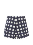 Jacquemus - Limao High-rise Check Canvas Shorts - Womens - Navy Multi