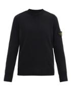 Matchesfashion.com Stone Island - Logo-patch Ribbed Wool-blend Sweater - Mens - Black