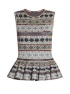 Alexander Mcqueen Fair Isle-jacquard Peplum-hem Top