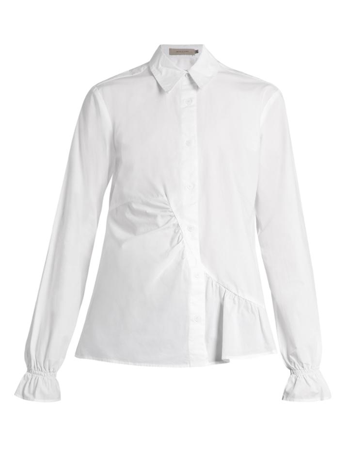 Preen Line Octavia Point-collar Gathered-panel Cotton Shirt