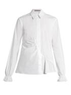 Preen Line Octavia Point-collar Gathered-panel Cotton Shirt
