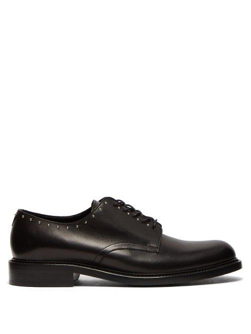 Matchesfashion.com Saint Laurent - Army Studded Leather Derby Shoes - Mens - Black