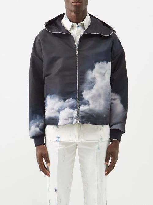 Alexander Mcqueen - Storm Sky-print Shell Windbreaker Jacket - Mens - Black Grey