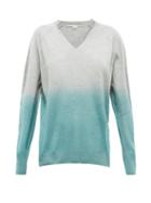Matchesfashion.com Stella Mccartney - Ombr Cashmere And Wool-blend Sweater - Womens - Grey Multi