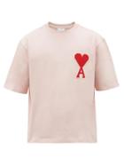 Matchesfashion.com Ami - Ami De Caur Logo Patch Cotton T Shirt - Mens - Pink