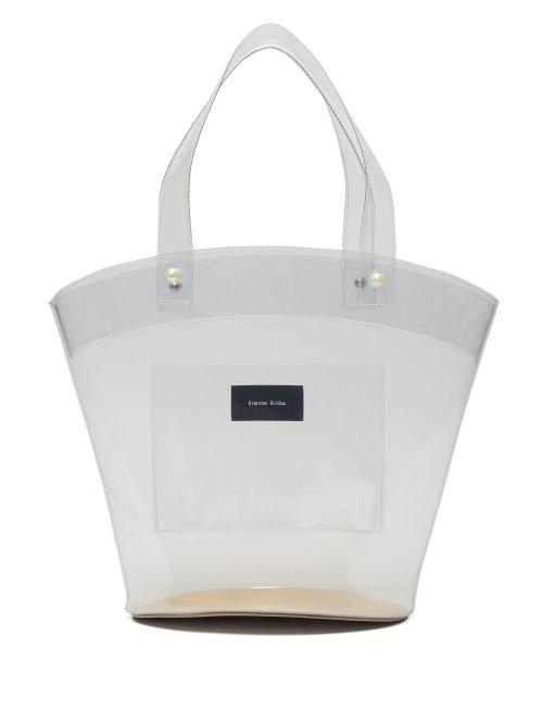 Matchesfashion.com Simone Rocha - Logo Patch Pvc Bucket Bag - Womens - Clear