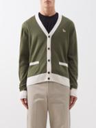 Maison Kitsun - Baby Fox-patch Bi-colour Wool Cardigan - Mens - Khaki