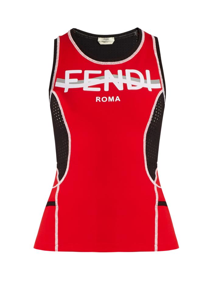 Fendi Contrast-panel Performance Tank Top