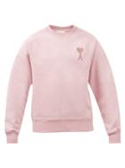 Ami - Ami De Caur-embroidered Organic-cotton Sweatshirt - Mens - Light Pink