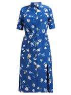 Matchesfashion.com Altuzarra - Vittoria Floral Print Silk Crepe Shirtdress - Womens - Blue Multi