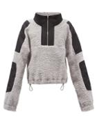 Mens Rtw Gmbh - Mathis High-neck Panelled Cotton-fleece Sweater - Mens - Black Grey
