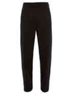 Matchesfashion.com Ann Demeulemeester - High Rise Wool Blend Twill Straight Leg Trousers - Mens - Black