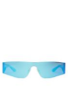 Matchesfashion.com Balenciaga - Reflective Rimless Acetate Sunglasses - Womens - Blue
