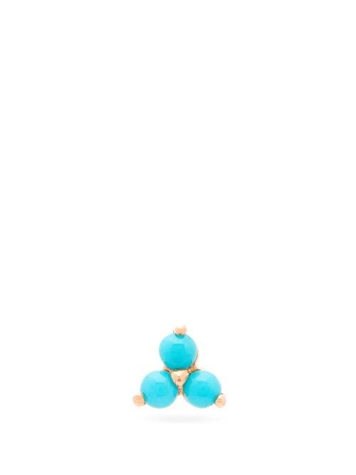Matchesfashion.com Maria Tash - Trinity Large Turquoise & 14kt Gold Single Earring - Womens - Rose Gold