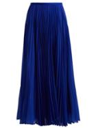 Matchesfashion.com Joseph - Abbot Pleated Crepe Skirt - Womens - Blue