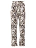 Matchesfashion.com The Attico - High-rise Snake-print Cropped Jeans - Womens - Black White