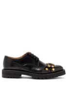 Matchesfashion.com Versace - Medusa Raised Sole Leather Brogues - Mens - Black Multi