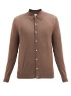 Matchesfashion.com Paul Smith - Point-collar Merino-wool Cardigan - Mens - Brown