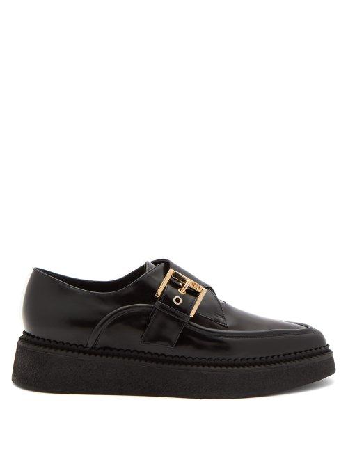 Matchesfashion.com No. 21 - Raised Sole Monk Strap Leather Shoes - Womens - Dark Red