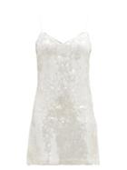 Matchesfashion.com Galvan - Mustique Sequinned-jersey Mini Dress - Womens - White