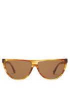 Matchesfashion.com Loewe - Flat-top Acetate And Metal Sunglasses - Womens - Tortoiseshell