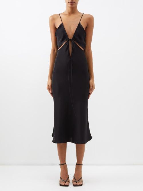 Christopher Esber - Triquetra Cutout Silk Slip Dress - Womens - Black