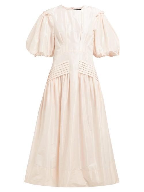 Matchesfashion.com Simone Rocha - Gigot Sleeve Taffeta Midi Dress - Womens - Light Pink