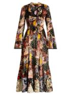 Matchesfashion.com Erdem - Zuzanna Kayis Mountain Print Velvet Dress - Womens - Multi