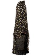 Matchesfashion.com Taller Marmo - Bizet Ruffle-trimmed Fil Coup Chiffon Dress - Womens - Black Gold
