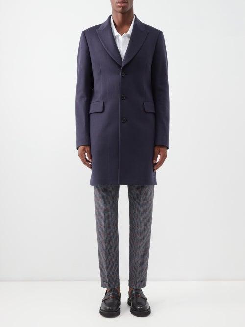 Paul Smith - Single-breasted Wool Overcoat - Mens - Navy