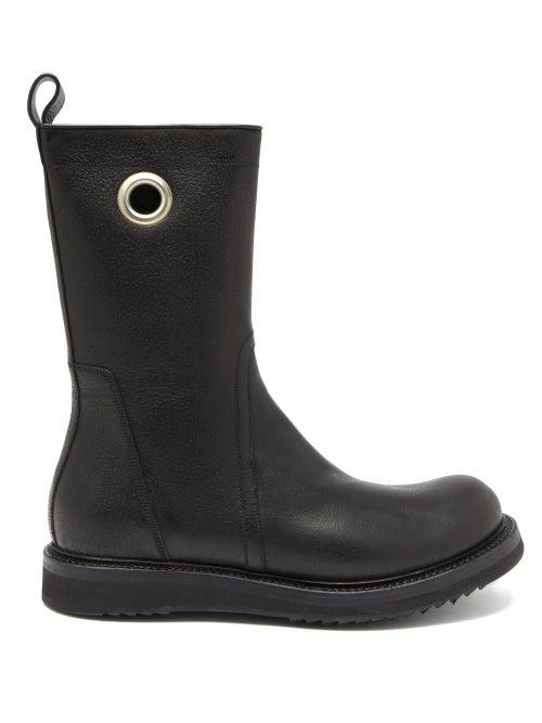 Matchesfashion.com Rick Owens - Creeper Eyelet Leather Boots - Mens - Black