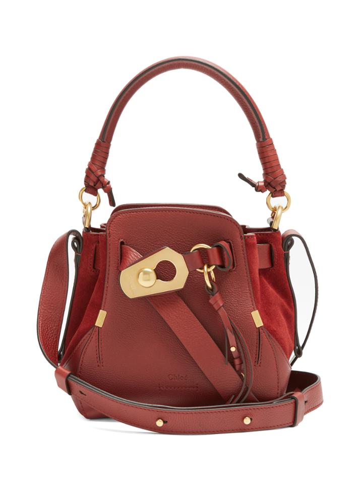 Chloé Owen Small Leather And Suede Shoulder Bag