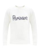 Matchesfashion.com Maison Kitsun - Parisien-print Cotton Sweatshirt - Mens - Cream