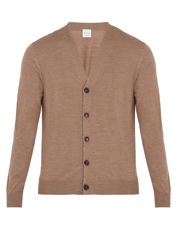 Paul Smith Long-sleeved Fine-knit Wool Cardigan