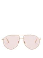 Matchesfashion.com Dior - Diorblacksuit Aviator Metal Sunglasses - Mens - Pink Gold