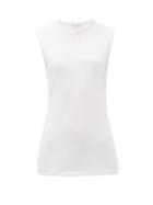 Matchesfashion.com Raey - Recycled-yarn Cotton-blend Tank Top - Womens - White
